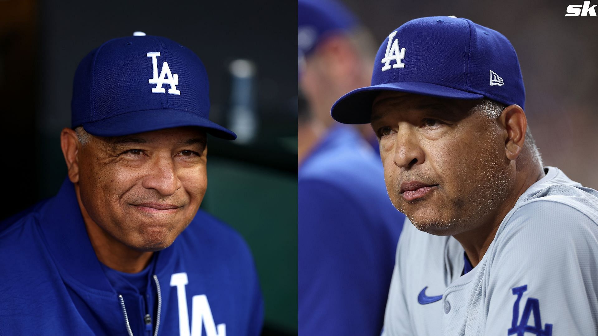 Manager Dave Roberts of the Los Angeles Dodgers stands in the dugout before their game against the San Francisco Giants at Oracle Park (Source: Getty)