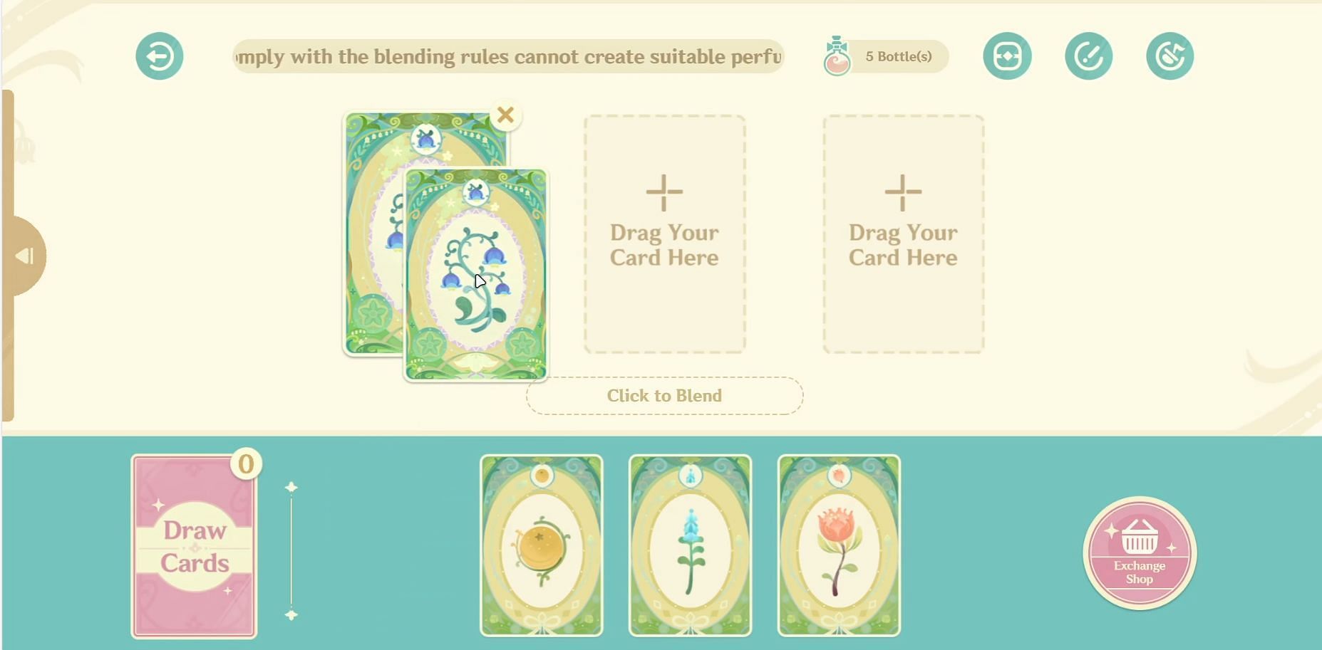 Drag and drop the same card on top of the first one (Image via HoYoverse)