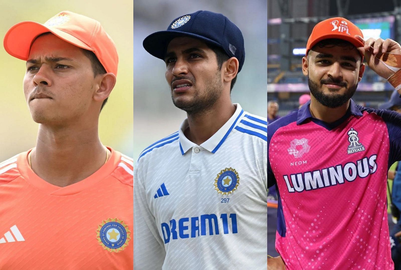 Yashasvi Jaiswal, Shubman Gill and Riyan Parag. (PC: Getty Images, riyanhparag on Instagram)