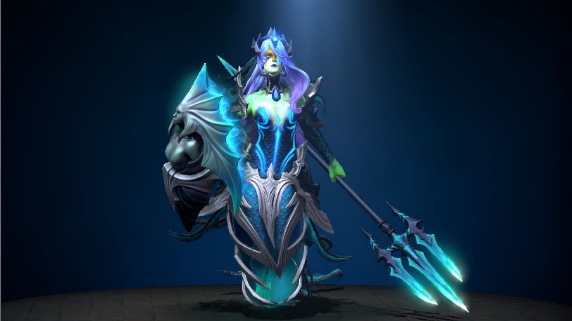 Naga Siren appears with a shield in the Martyrdom of the Brineborn bundle (Image via Valve)