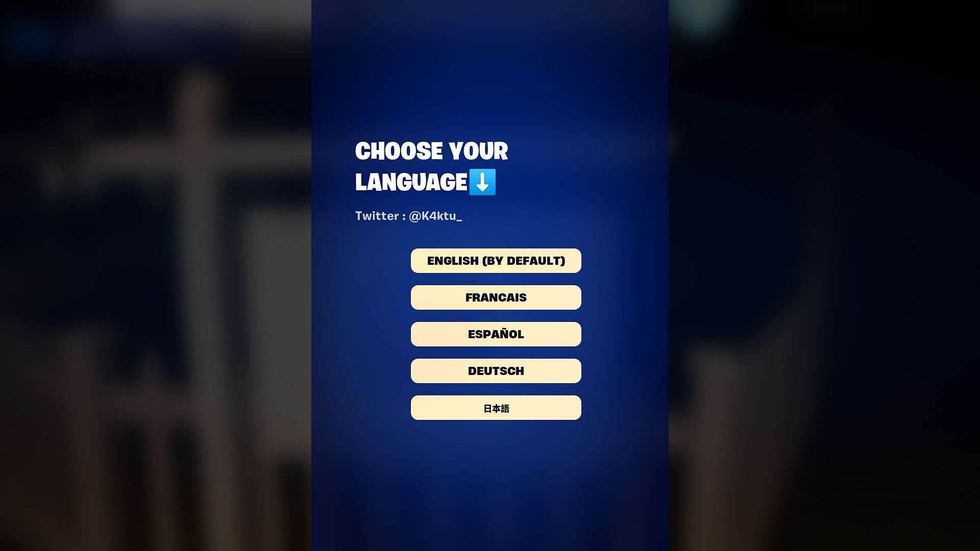 Language selection menu (Image via Epic Games)