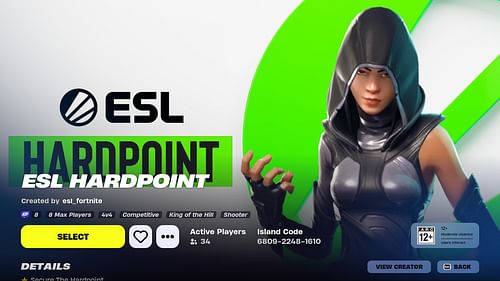 The ESL Hardpoint mode (Image via Epic Games)