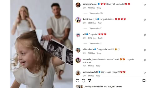 Randi Mahomes commented on son Patrick Mahomes' pregnancy announcement (Image credit: @patrickmahomes IG)