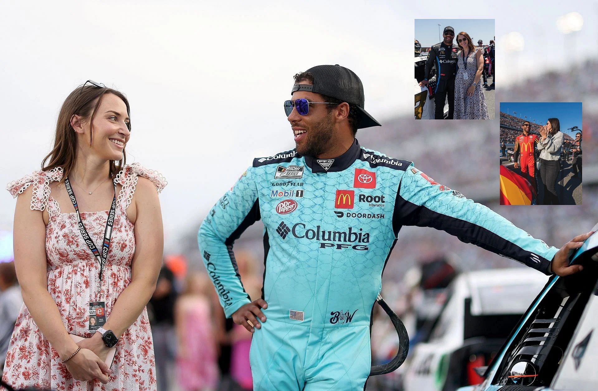 5 times when Amanda Wallace made a fashion statement during NASCAR races (Images from Getty and @amandaaawallace on Instagram)