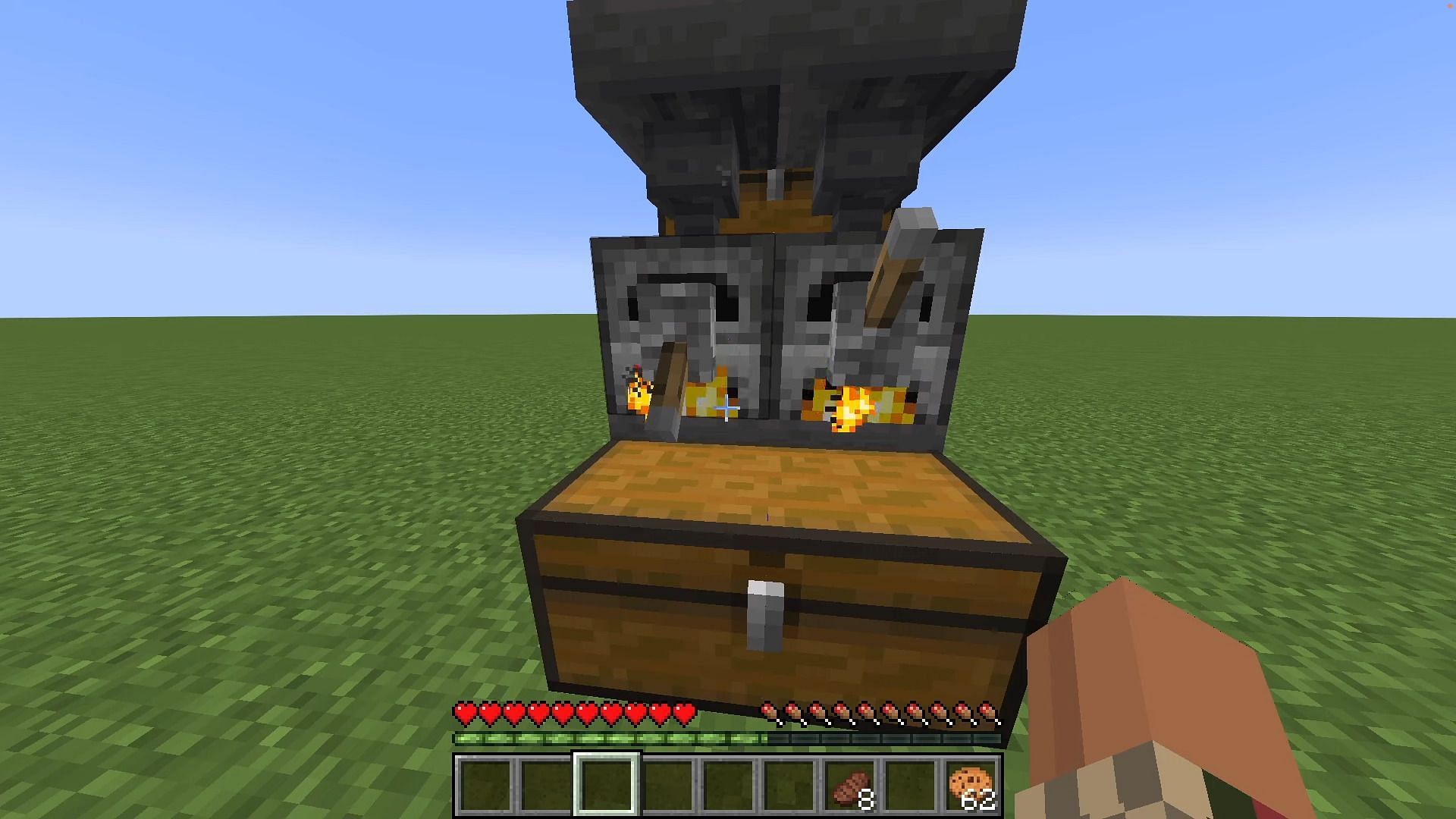 XP farms using furnaces in Minecraft will churn out experiences just by smelting items (Image via Aether/YouTube || Mojang)