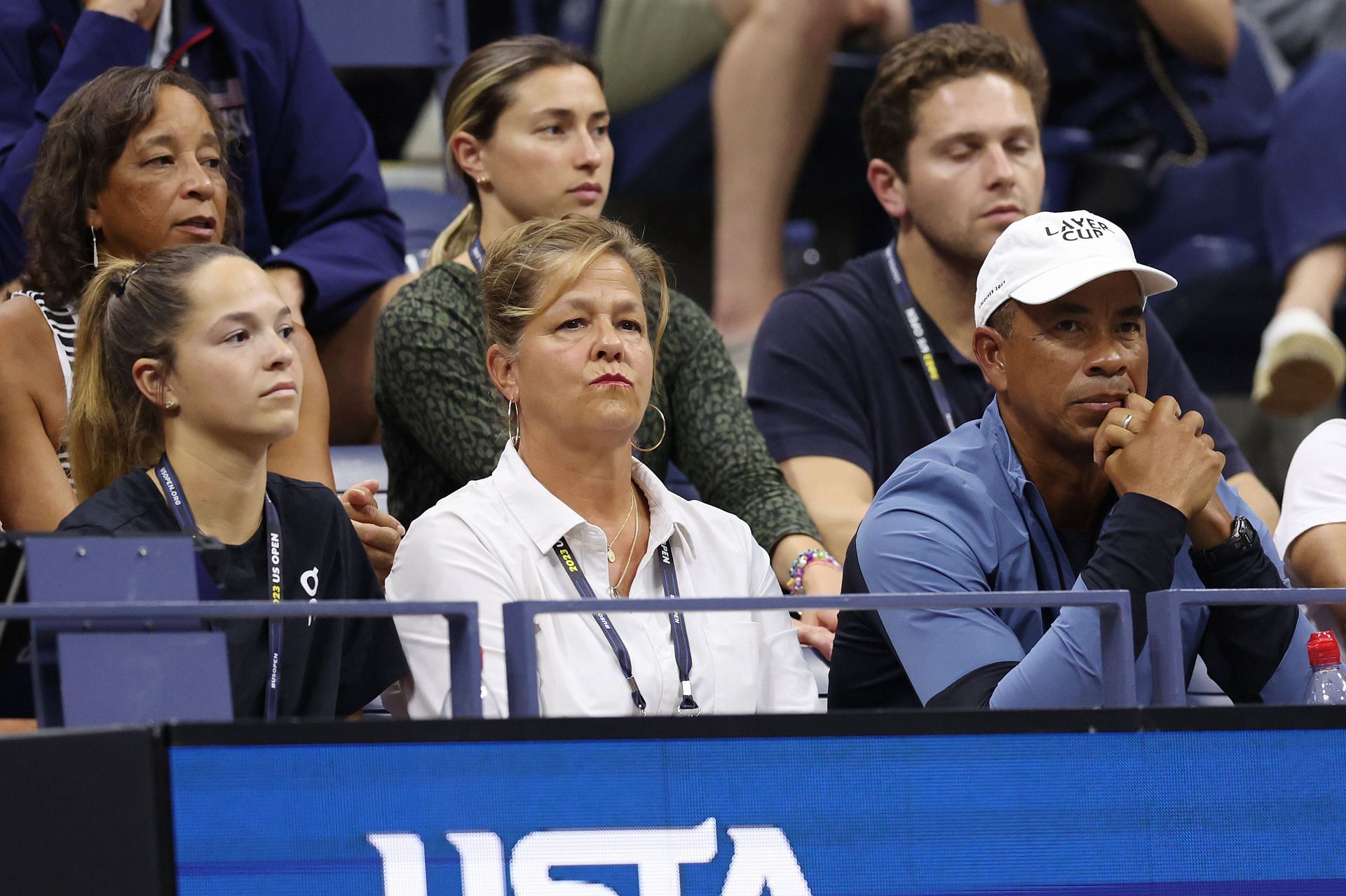 Emma Shelton, mother Lisa Witsken, and father Bryan at the 2023 US Open - Getty Images