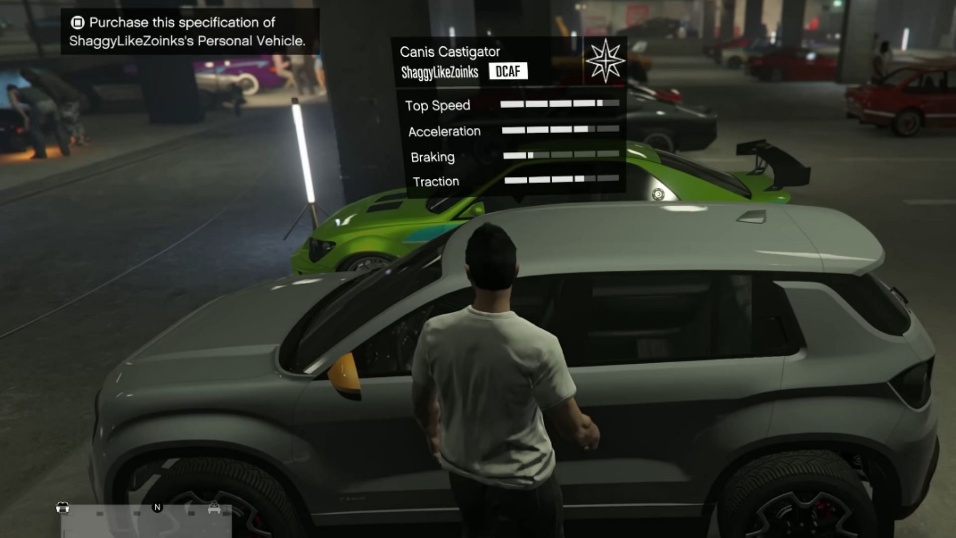 You can buy Castigator from other players at the LS Car Meet (Image via Rockstar Games || YouTube/Digital Car Addict)