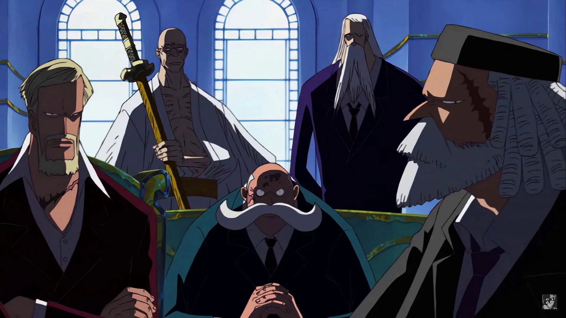 The Elders of the Gorosei in the anime (Image via Toei Animation).