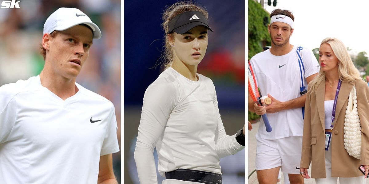 (From L-R) Jannik Sinner, Anna Kalinskaya &amp; Taylor Fritz with Morgan Riddle [Image Source: Getty Images]