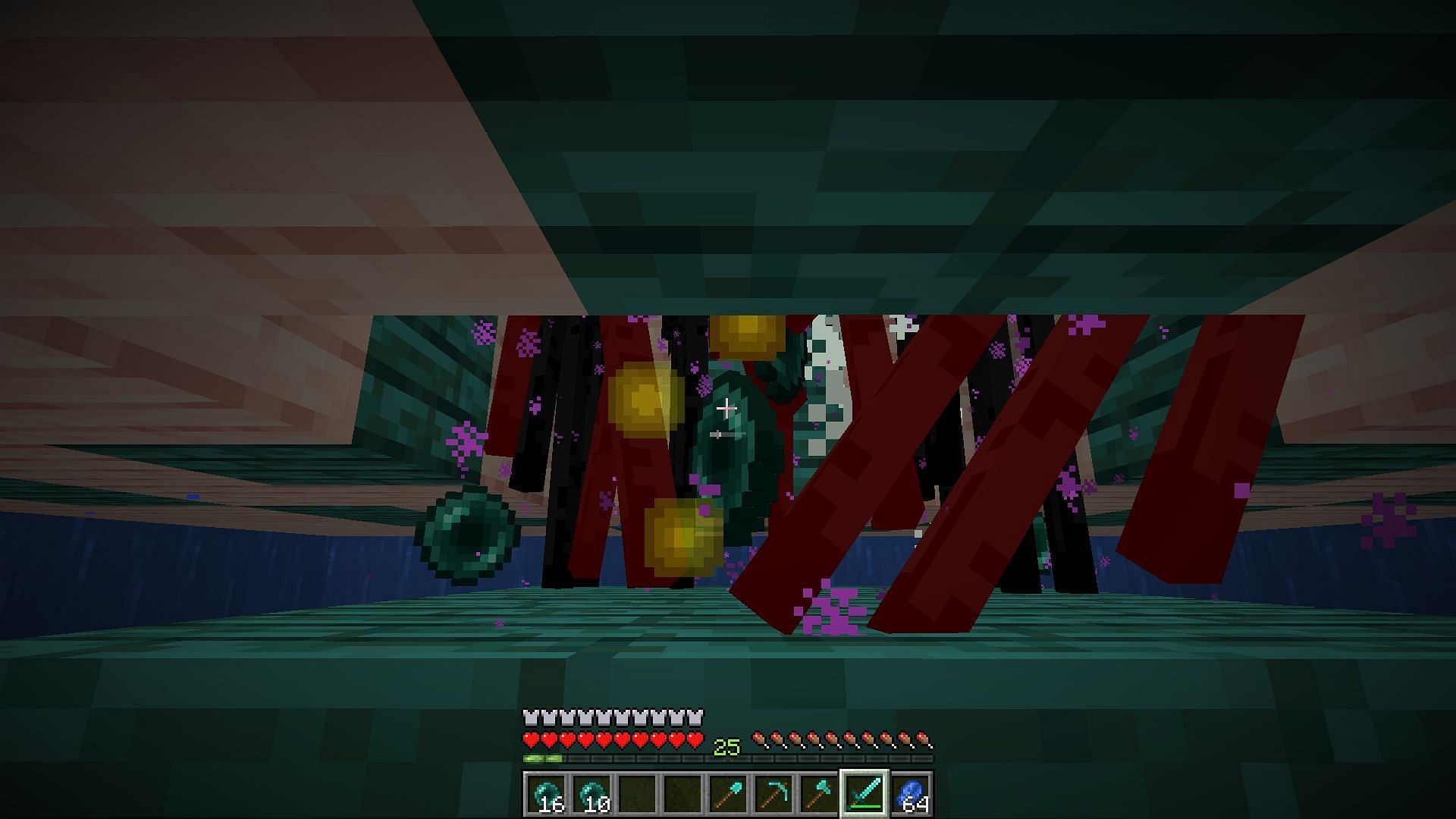 A player using an enderman farm (Image via Mojang)