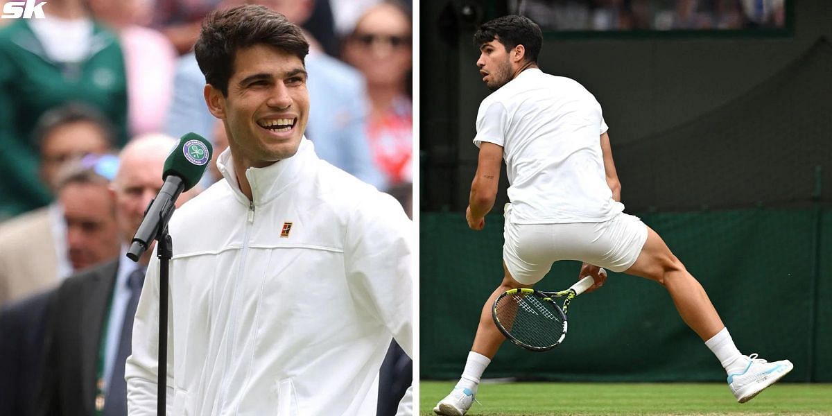 Carlos Alcaraz opened up on his preference for playing extravagant shots following his Wimbledon 2024 win over Daniil Medvedev (Source: Getty)