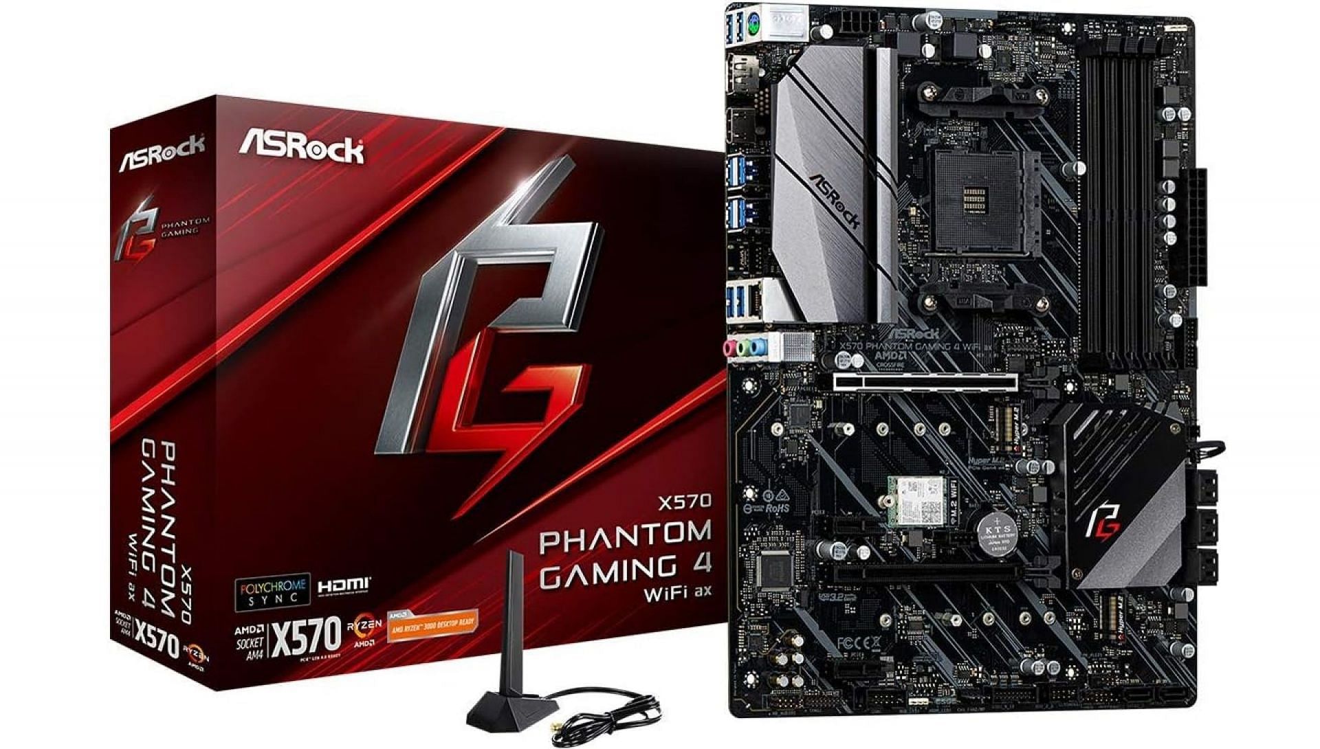 The ASRock X570 PHANTOM GAMING 4 WIFI (Image via ASRock, Amazon)