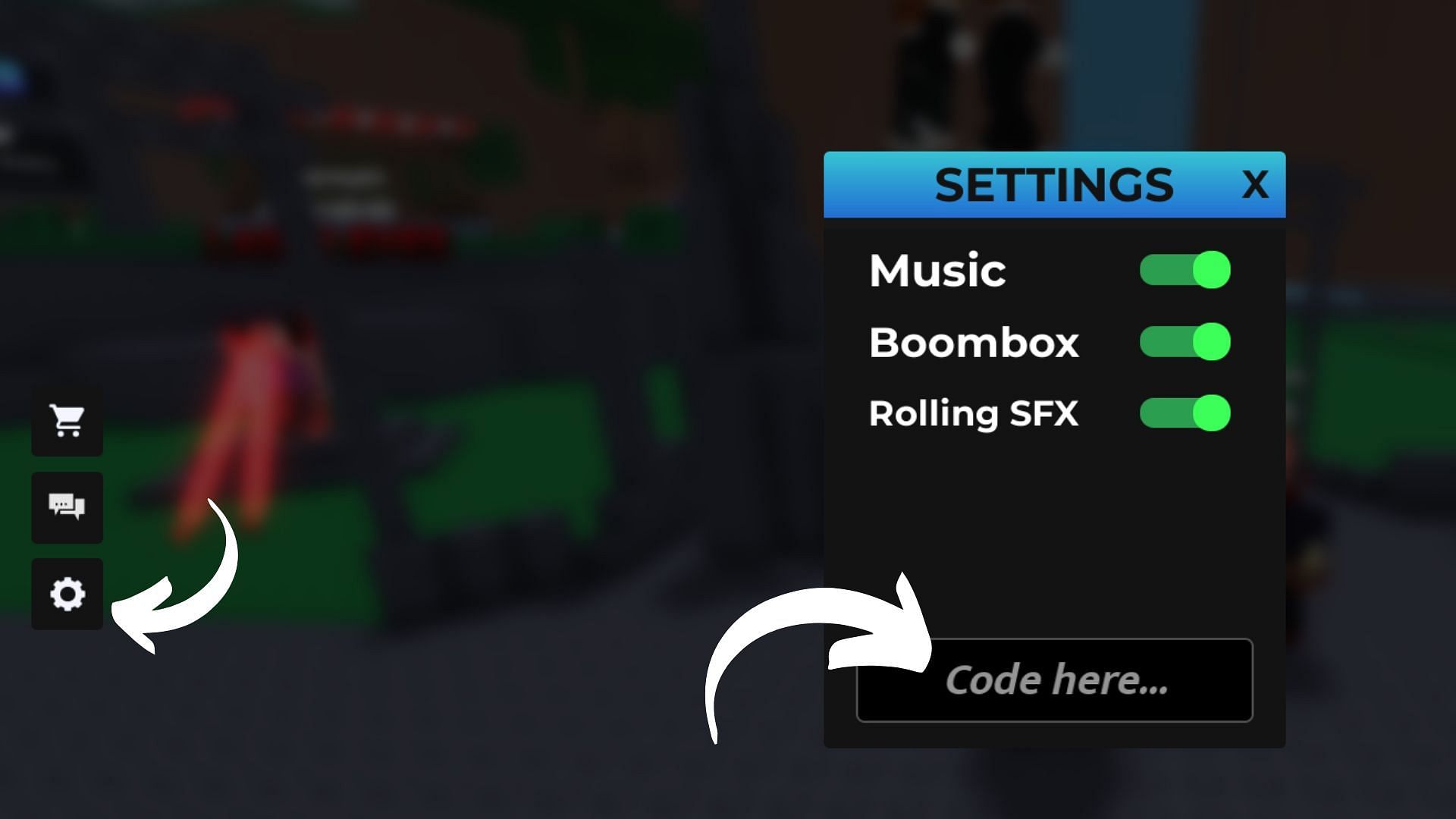 Redeem codes in Admin RNG (Image via Roblox || Sportskeeda)