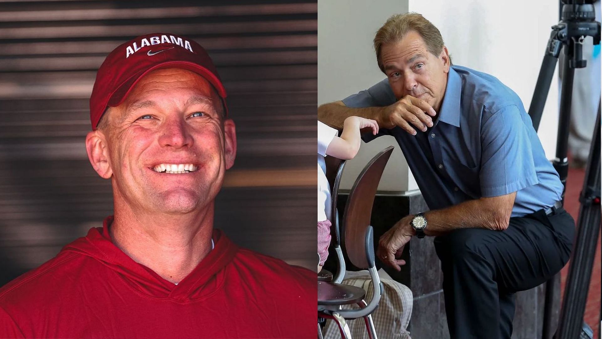 Nick Saban heaps praise on Alabama coach Kalen DeBoer (Images via @alabamafbl @kristennsaban)