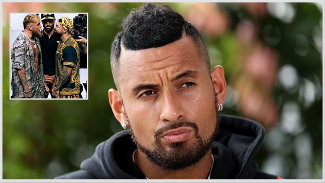 "No correlation between fame and being decent anymore" - Nick Kyrgios lambasts 'Hawk Tuah Girl' making grand entrance at Jake Paul vs Mike Perry fight