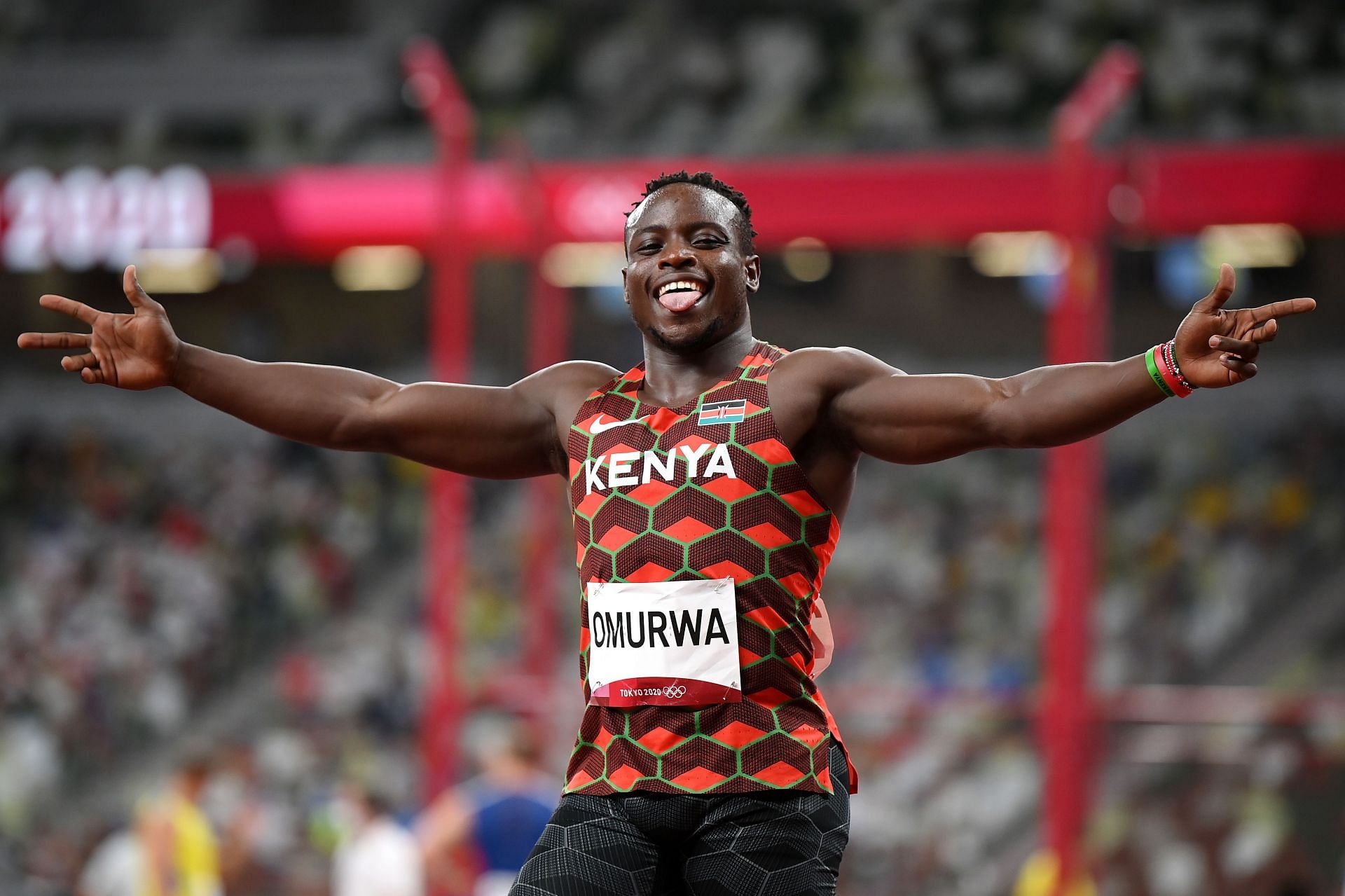 Ferdinand Omanyala reacts after competing in the Men&#039;s 100m Round 1 heats at the Tokyo 2020 Olympic Games. (Photo by Matthias Hangst/Getty Images)