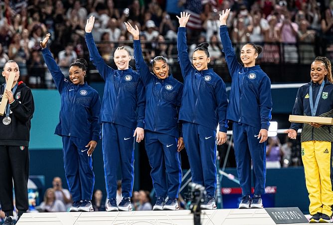 Simone Biles' husband Jonathan Owens reacts to gymnast's historic gold medal victory at the Paris Olympics 2024