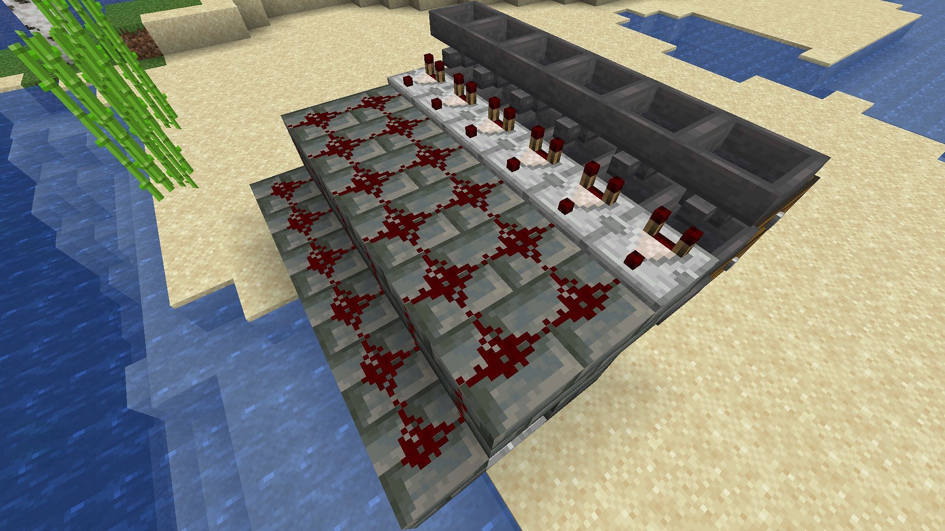 The sorter&#039;s finished redstone (Image via Mojang)