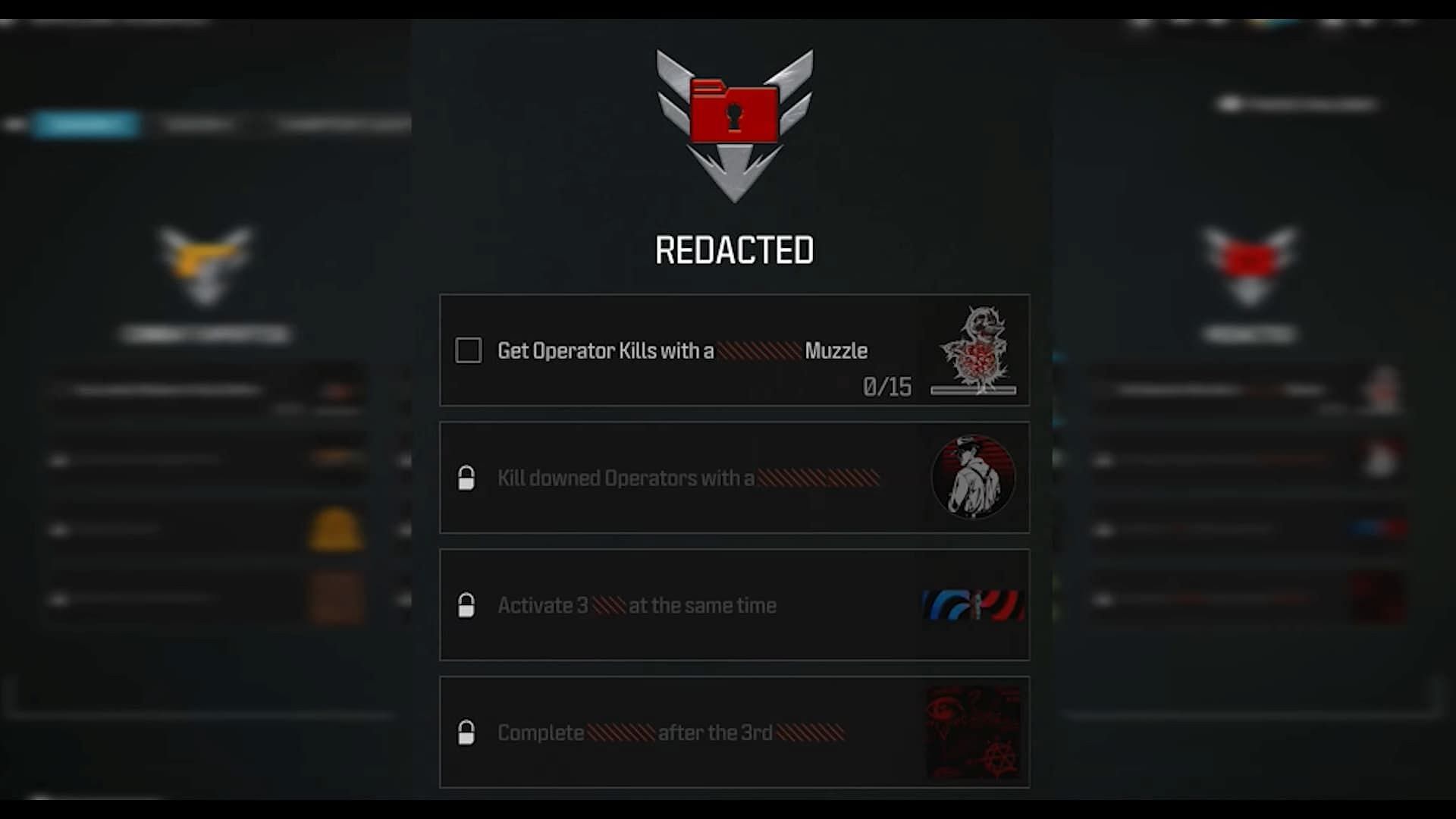 Redacted Challenges in Warzone (Image via Activision, YouTube/CovertMF)