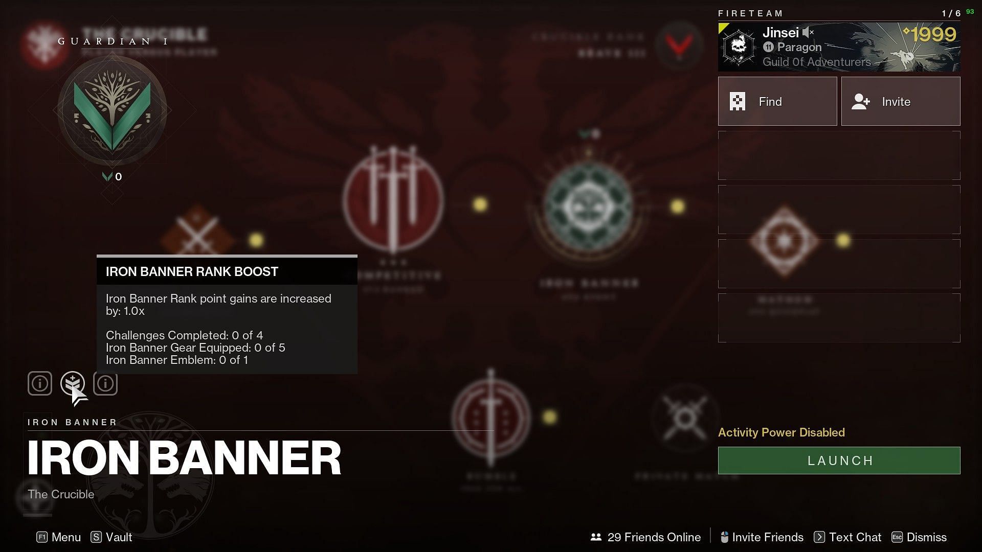 Iron Banner rank boost circle in Destiny 2 (Image via Bungie)