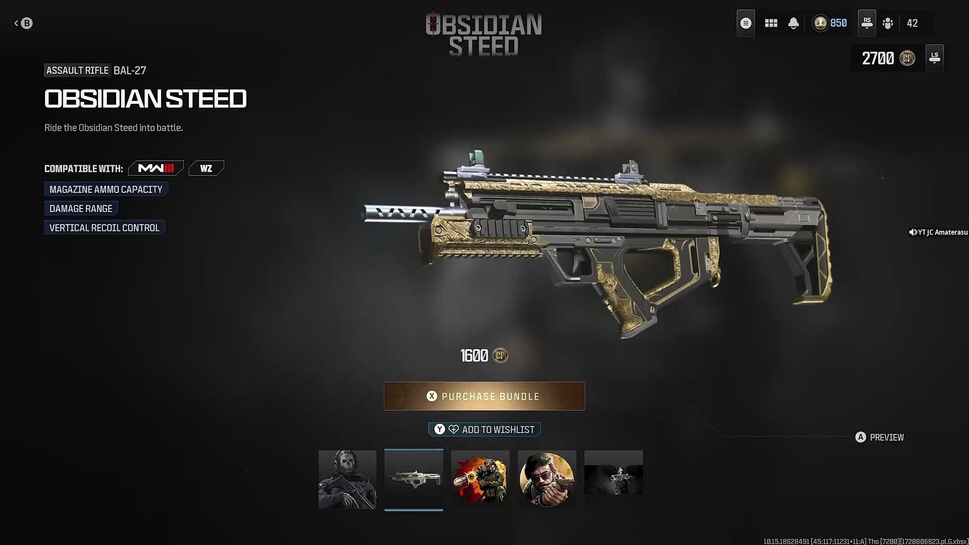 Obsidian Steed bundle in MW3 and Warzone (Image via Activision)