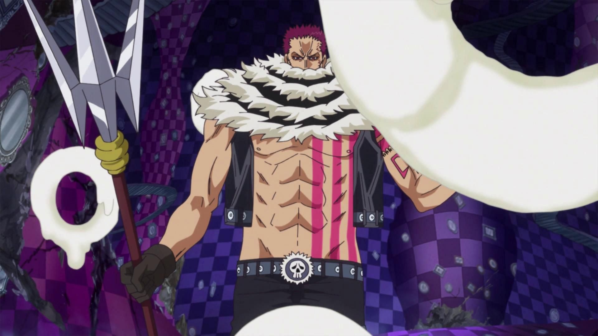 Katakuri wielding Mogura in One Piece (Image via Toei Animation)