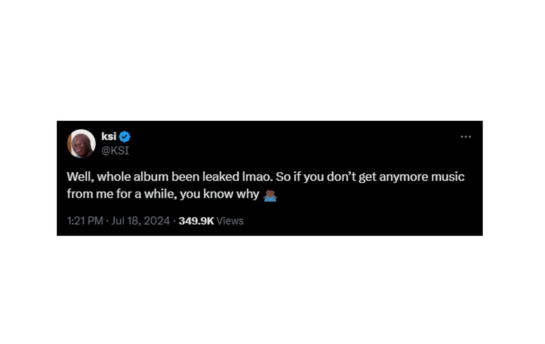 JJ speaks on the recent leak (Image via X)