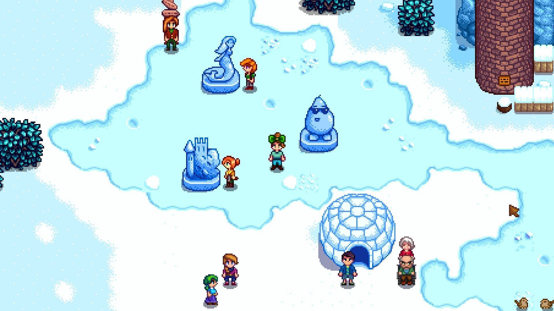 Festival of Ice features a fun fishing competition (Image via ConcernedApe)