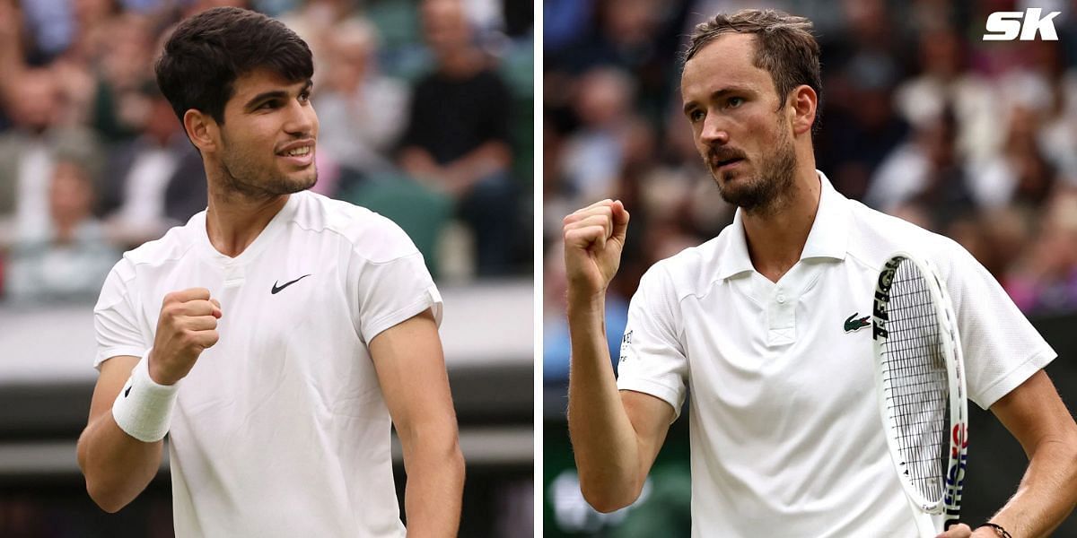 Carlos Alcaraz (L) and Daniil Medvedev (Source: All from Getty Images)