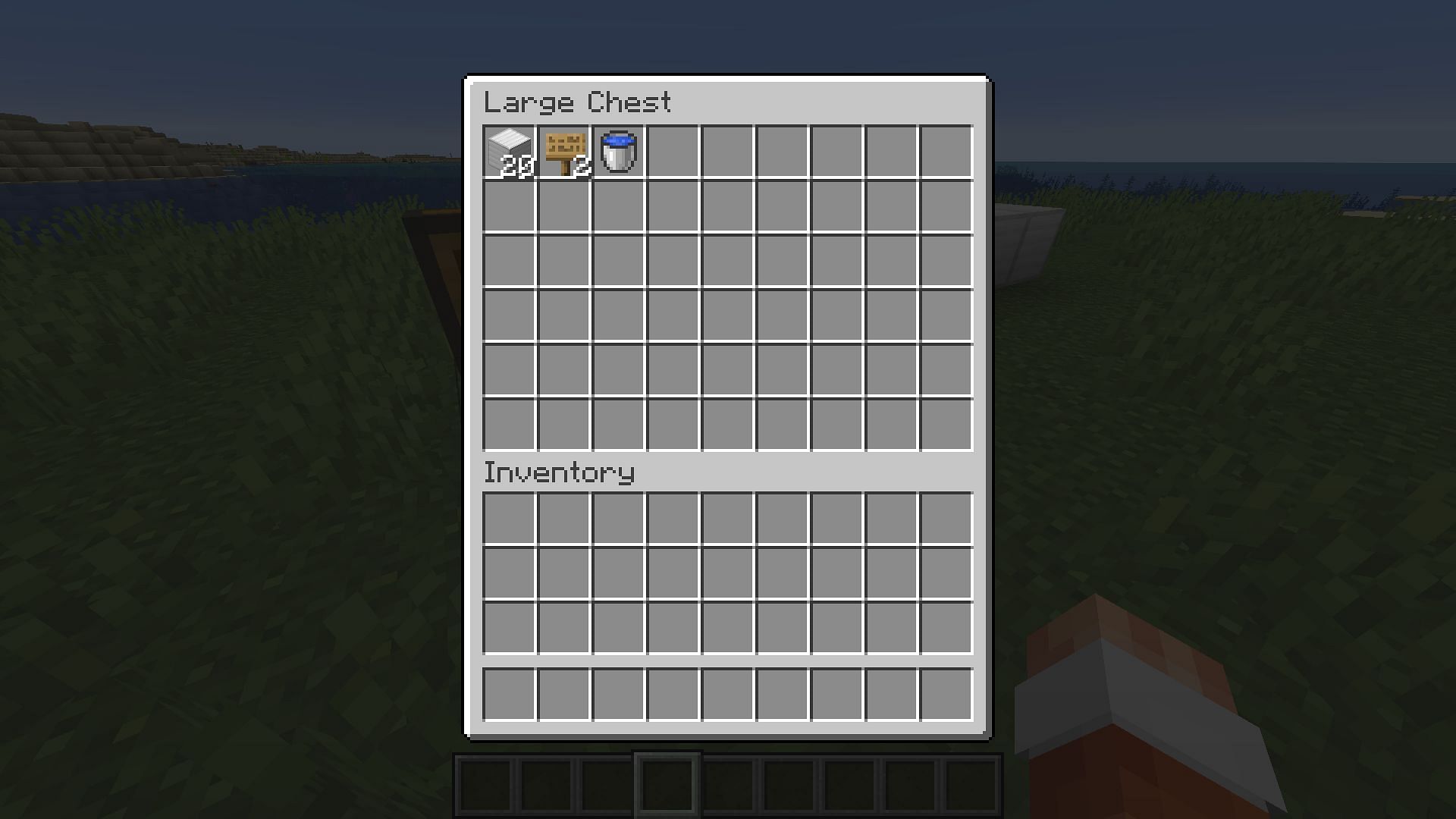 The materials for a simple AFK pool in Minecraft (Image via Mojang)