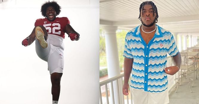 Alabama OT Tyler Booker dazzles in diamond jewelry as Crimson Tide team takes the stage at 2024 SEC Media Days