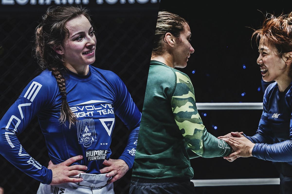 Danielle Kelly (L) talks about Mayysa Bastos vs Kanae Yamada