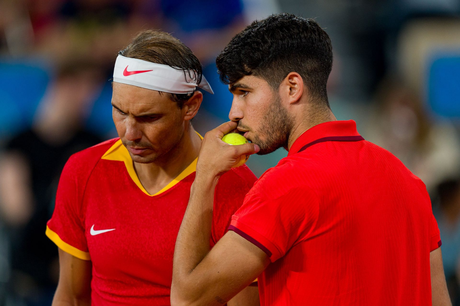 Carlos Alcaraz and Rafael Nadal at the Olympic Games Paris 2024. (Image via Getty).