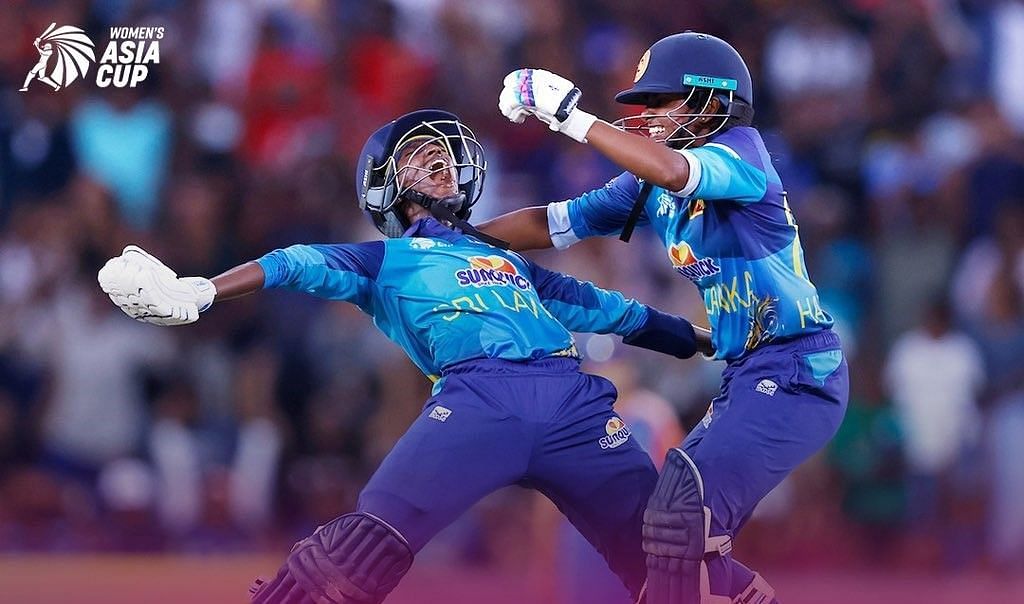 Sri Lankan players roar after the win. (Credits: ACC Twitter)