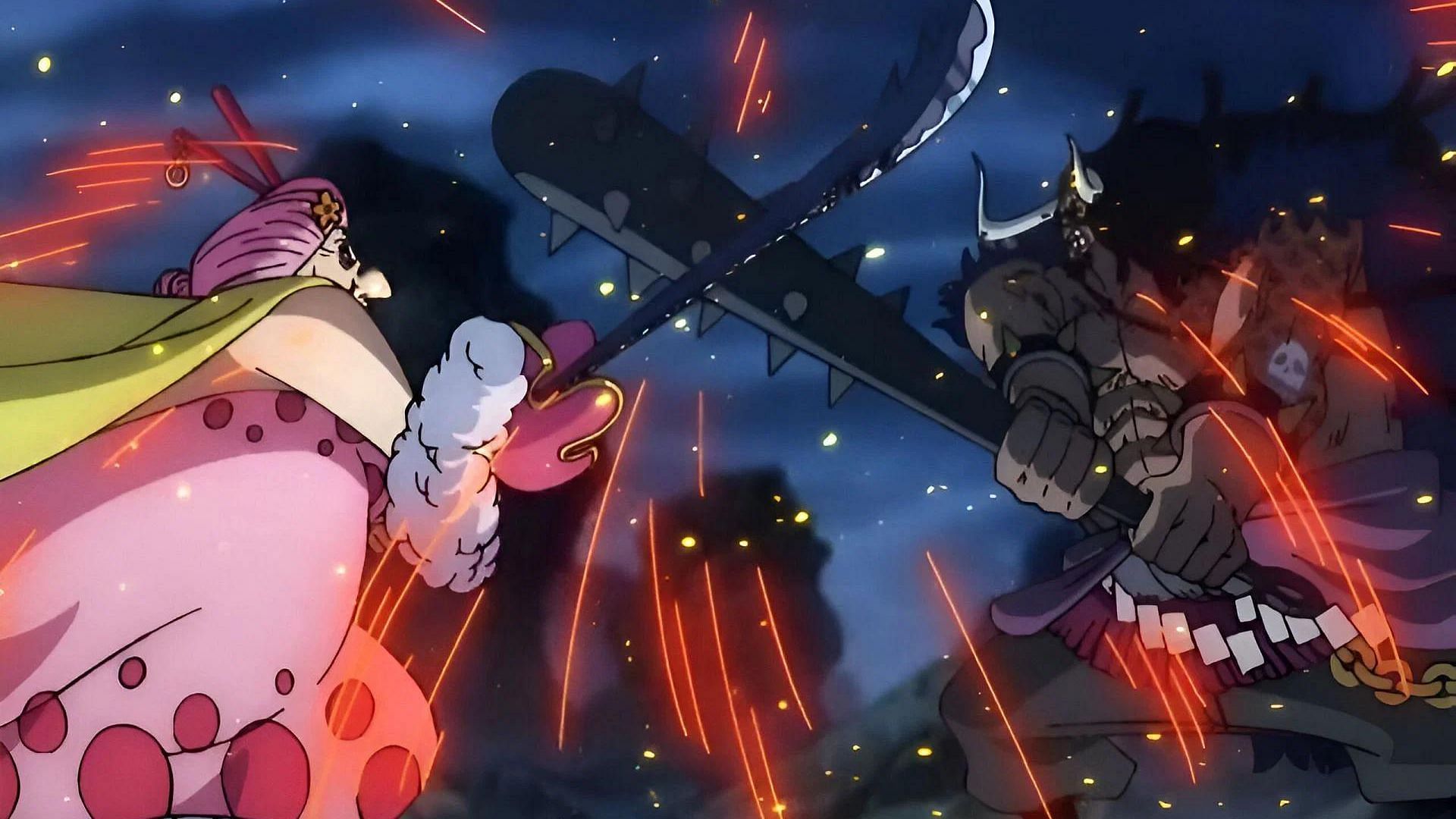 Big Mom and Kaido fighting as shown in the anime (Image via Toei Animation)