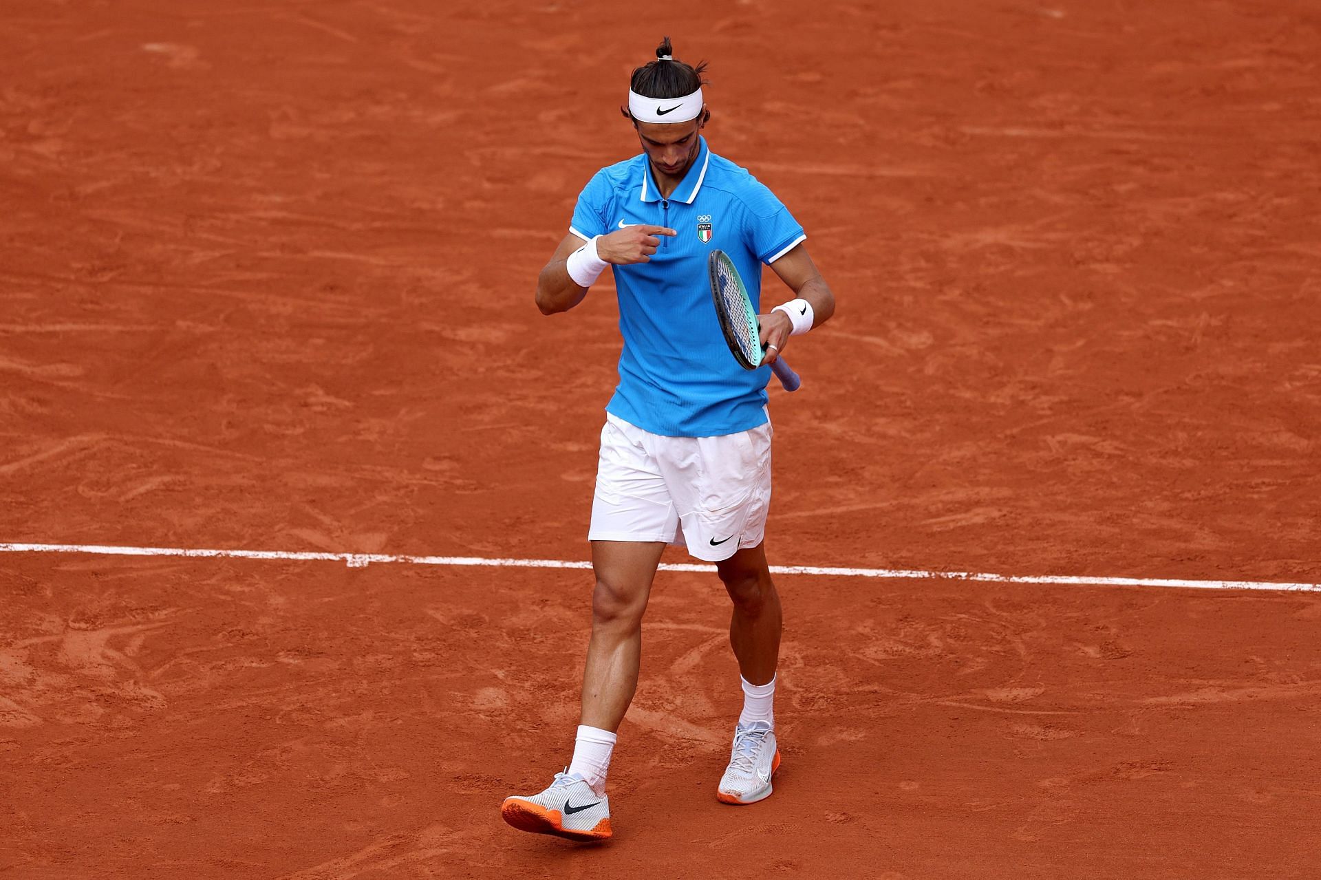 Lorenzo Musetti pictured at the 2024 Paris Olympics Tennis - Source: Getty