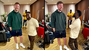 MrBeast shares photos with Kevin Hart, trolls the comedian by calling him Kai Cenat in the captions