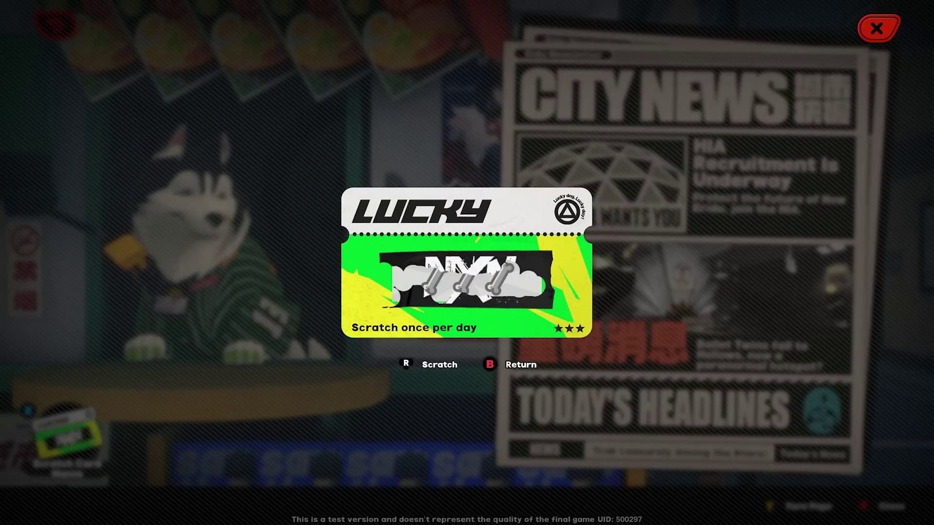 Lucky Dog daily scratch card that offers rewards (Image via HoYoverse/YouTube-REHOO)