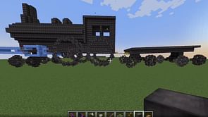 Minecraft player makes working train using Clockwork: Create x Valkyrien Skies mod