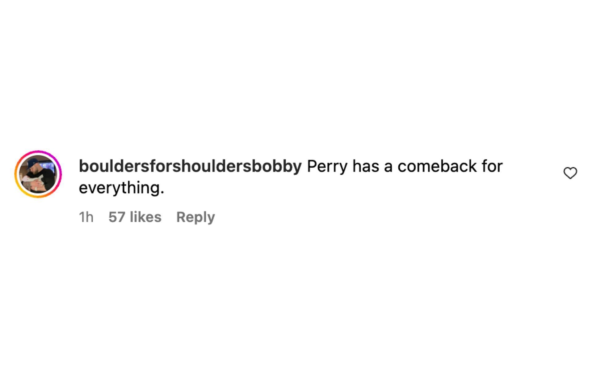 Fan complimenting Mike Perry&#039;s trash-talking skills. [via @mmafighting on Instagram]