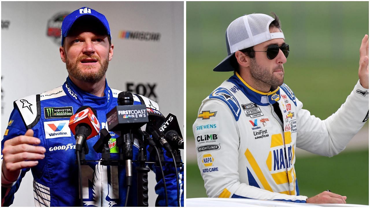 Dale Earnhardt Jr. (L), Chase Elliott (R)