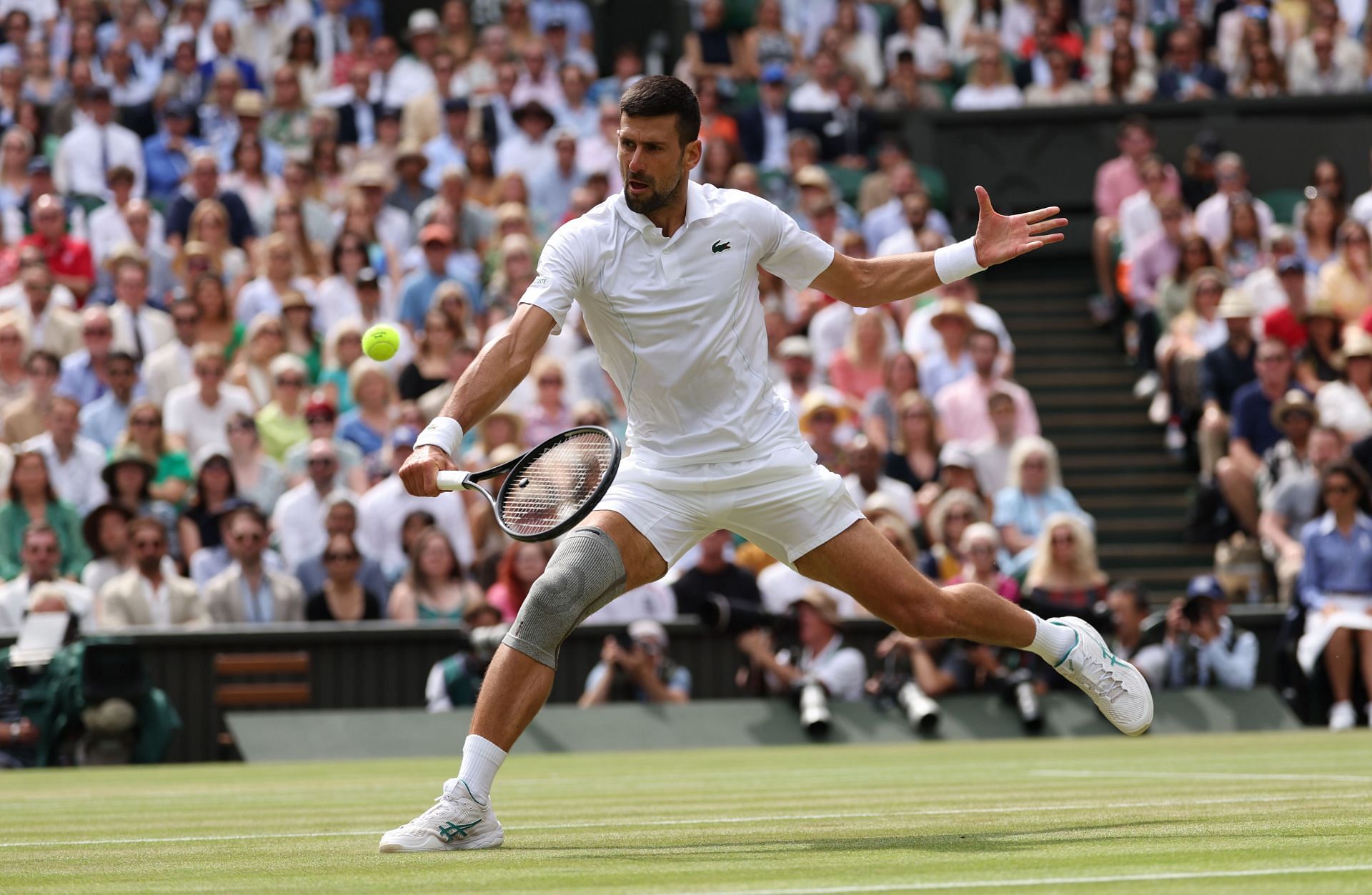 Novak Djokovic in action at Wimbledon. (Getty)