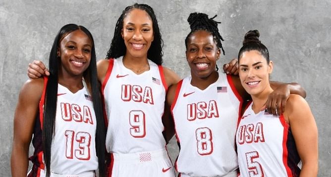 "Nothing has changed": Chelsea Gray talks about having Aces teammates A'ja Wilson, Kelsey Plum, Jackie Young in Team USA fold