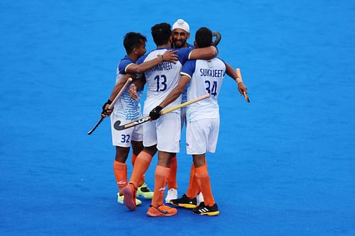 Mandeep Singh celebrates his goal against NZ - Source: Getty