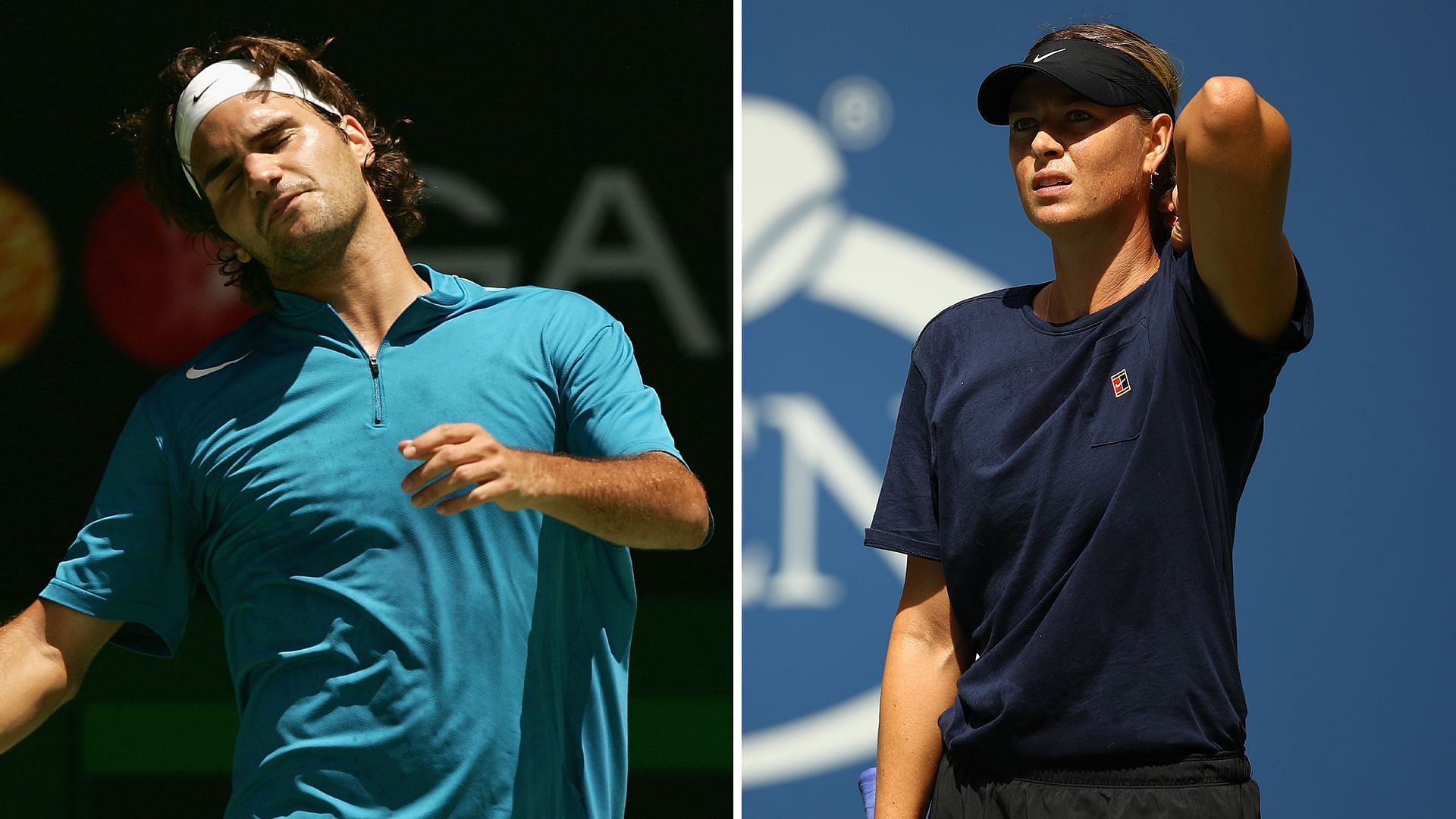 Roger Federer (left) and Maria Sharapova 