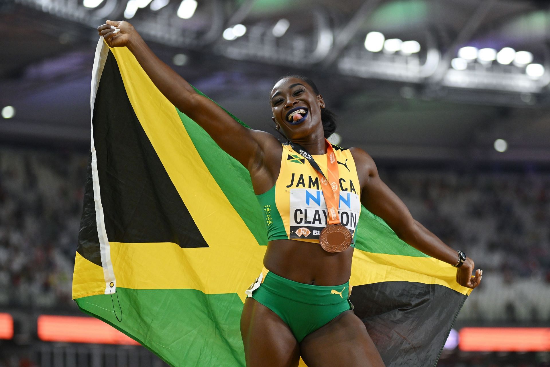 Rushell Clayton at World Athletics Championships Budapest 2023. (Photo by Shaun Botterill/Getty Images)