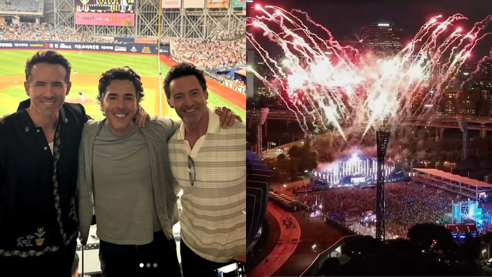 Ryan Reynolds &amp; Hugh Jackman reported to attend WATERBOMB 2024 Music Festival Korea. (Images via Instagram/@vancityreynolds and @waterbomb_official)