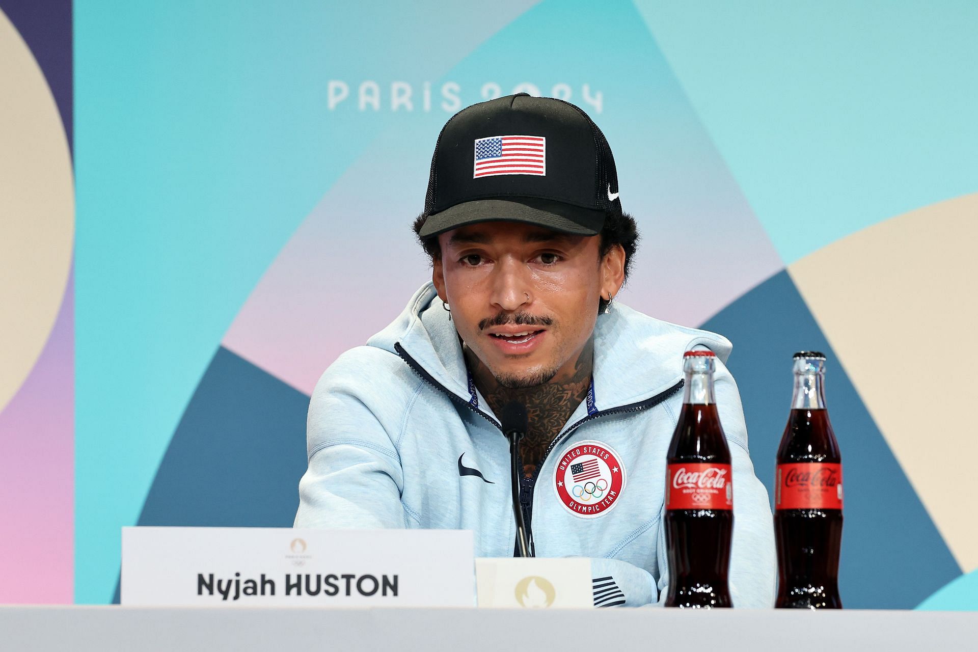 Nyjah Huston at the 2024 Olympics Preview (Image via Getty Images)