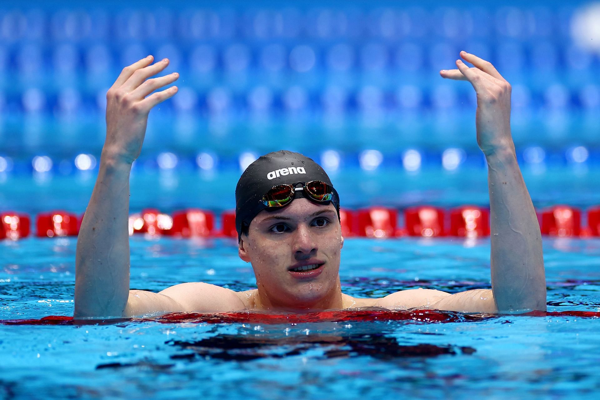 Thomas Heilman at the 2024 U.S. Olympic Team Swimming Trials. (Photo by Sarah Stier/Getty Images)