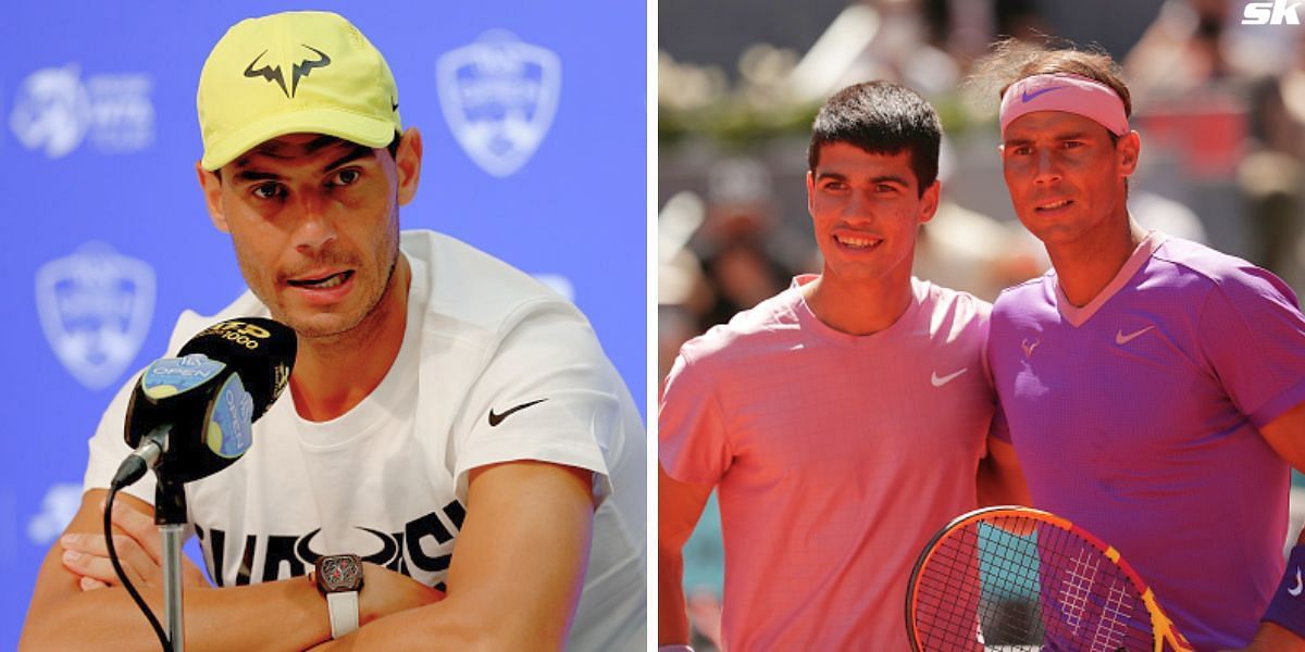 Rafael Nadal (L) &amp; Nadal with Carlos Alcaraz (R) [Image Source: Getty Images]